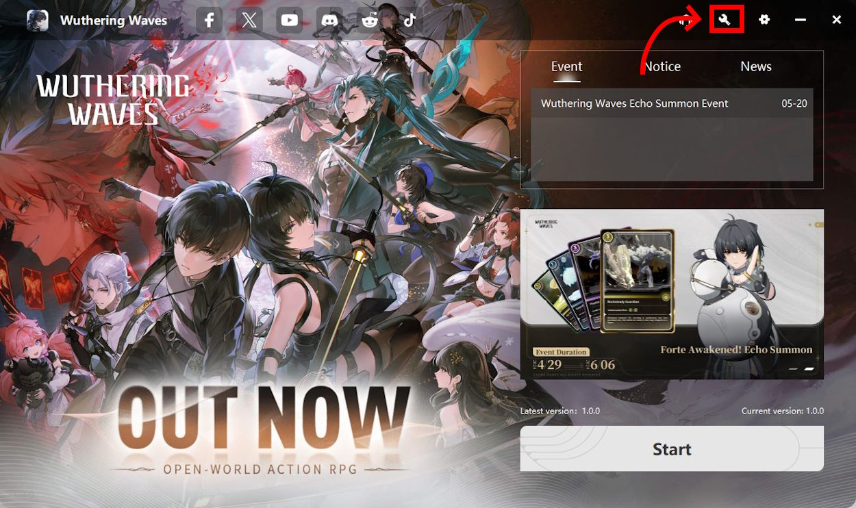 Click on the spanner icon to verify game files