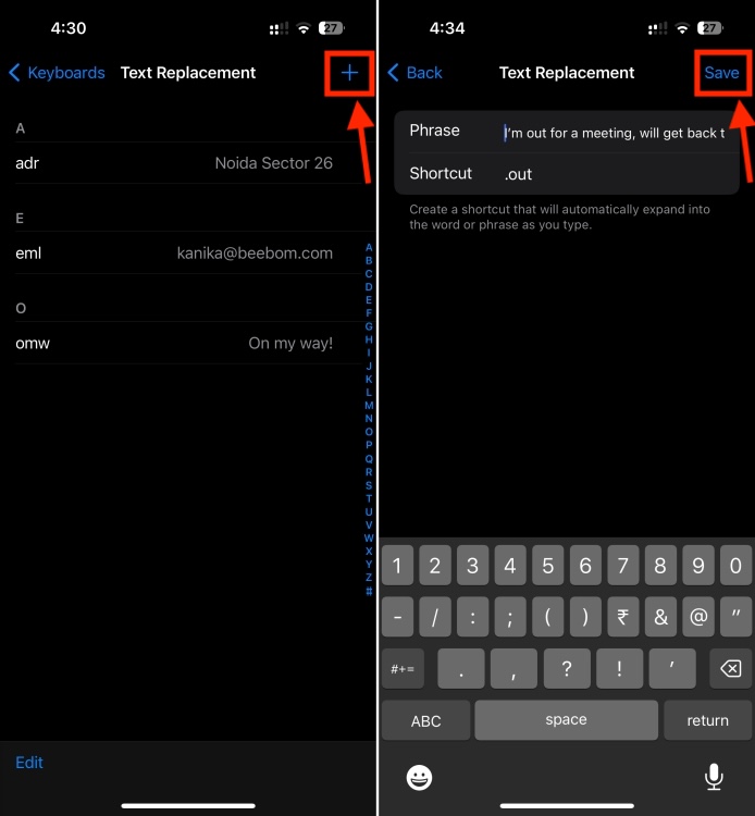 Create Custom Keyboard Shortcuts on iOS