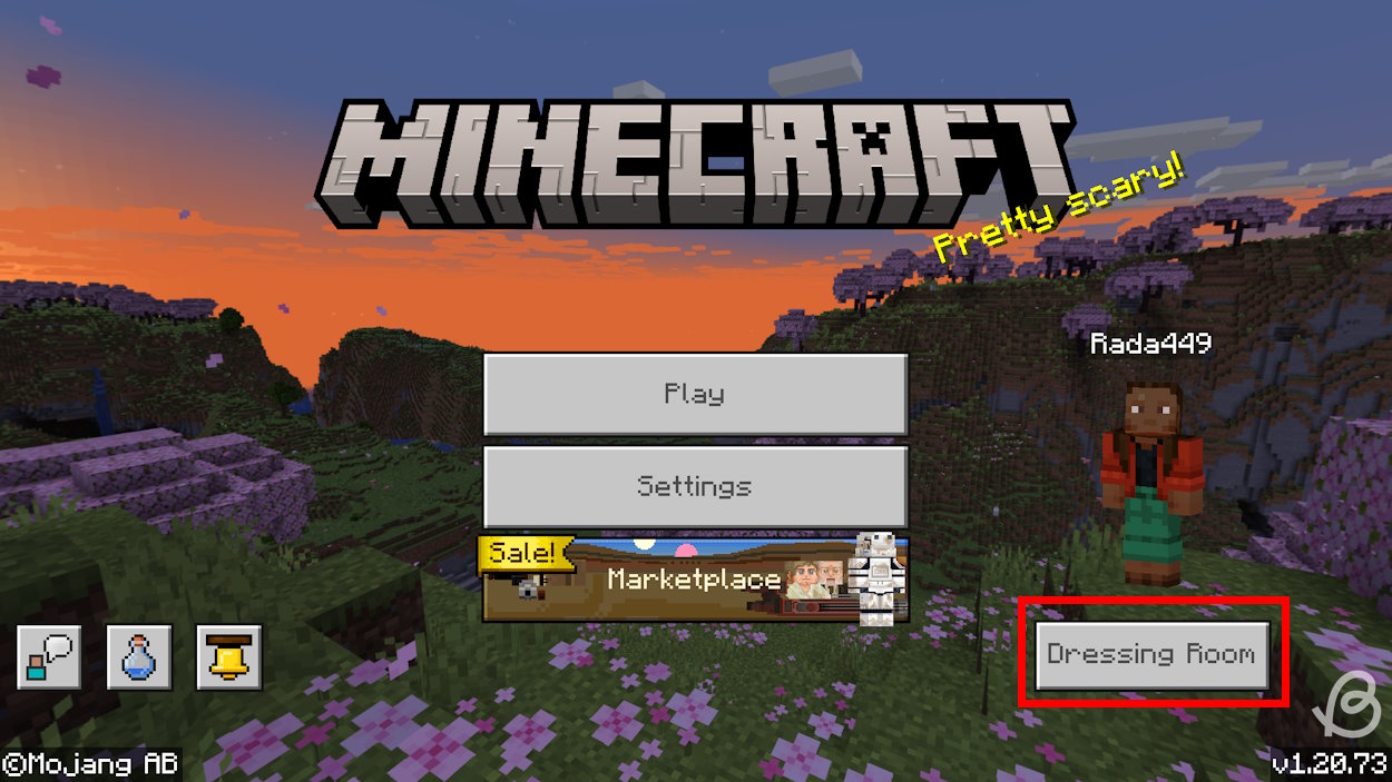 Load up Minecraft Bedrock and click on the Dressing Room button