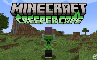 Player wearing the creeper cape in Minecraft