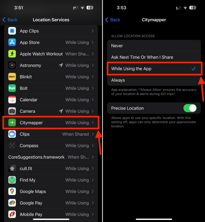 Disable Location Services for individual apps