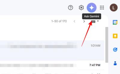 Gemini Icon in Gmail