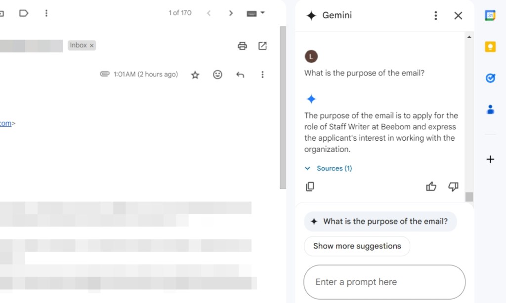 Gemini Responses in Gmail