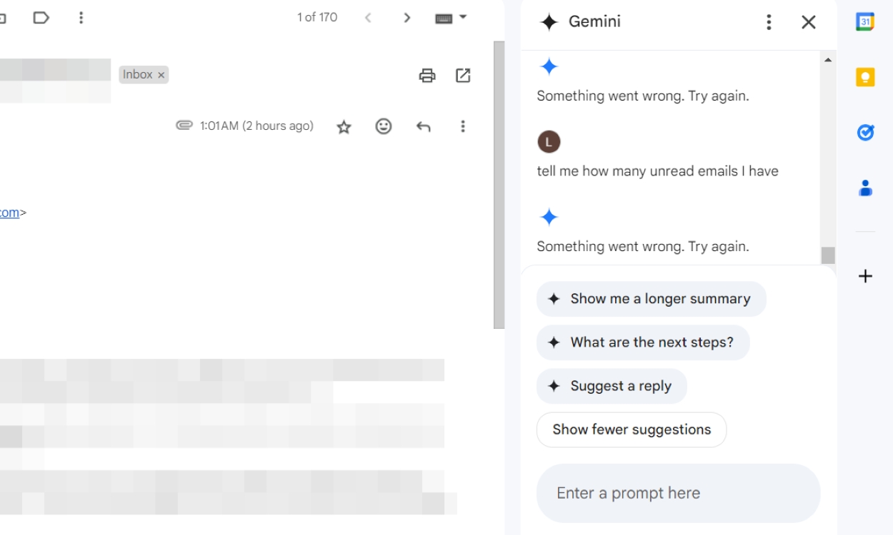 Gemini Suggestions in Gmail