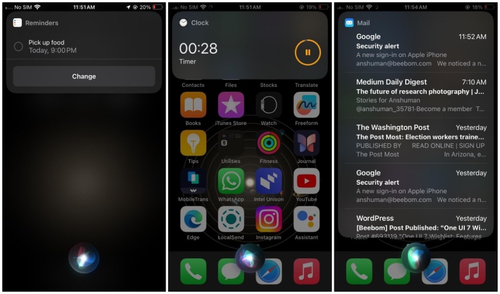 General assistant tasks with Siri on iPhone