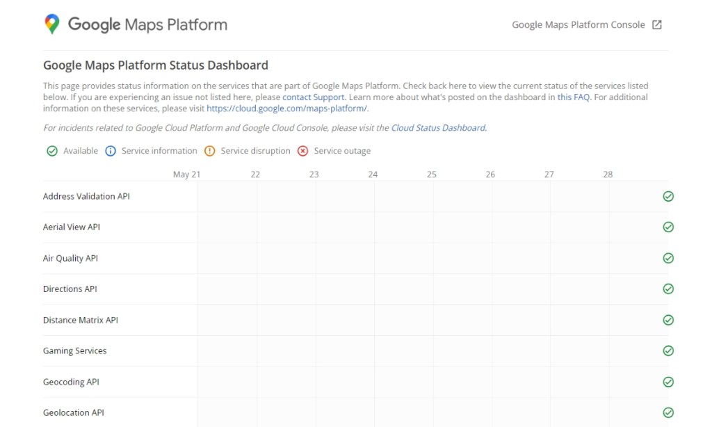 Google Maps Funktioniert Nicht? 13 Korrekturen Zum Ausprobieren (2024) 1 Status Des Google Maps-Servers