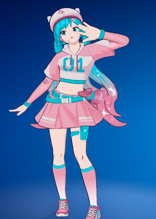 Hatsune Miku Neko Skin in Fortnite