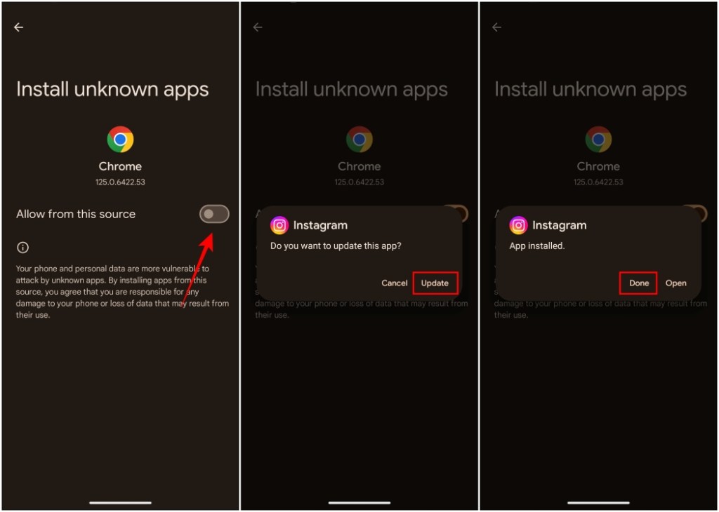Install the Instagram Update File
