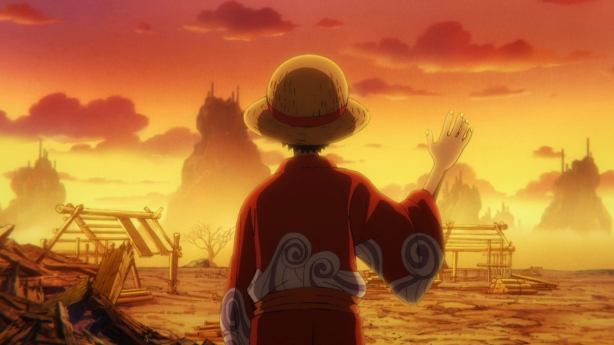 Luffy bidding goodbye in Wano Country arc