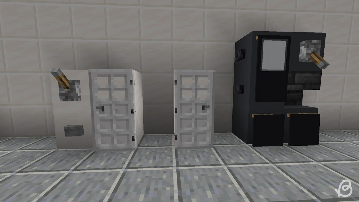 Three design ideas of a fridge in a Minecraft kitchen