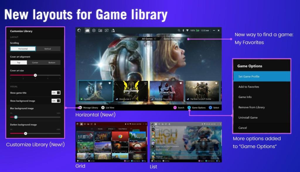 New Game Library layouts