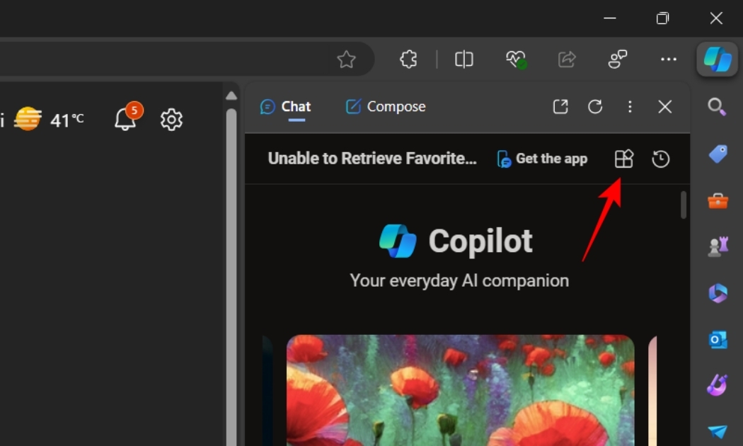 Open the Plugins option in Copilot | Copilot Phone Plugin