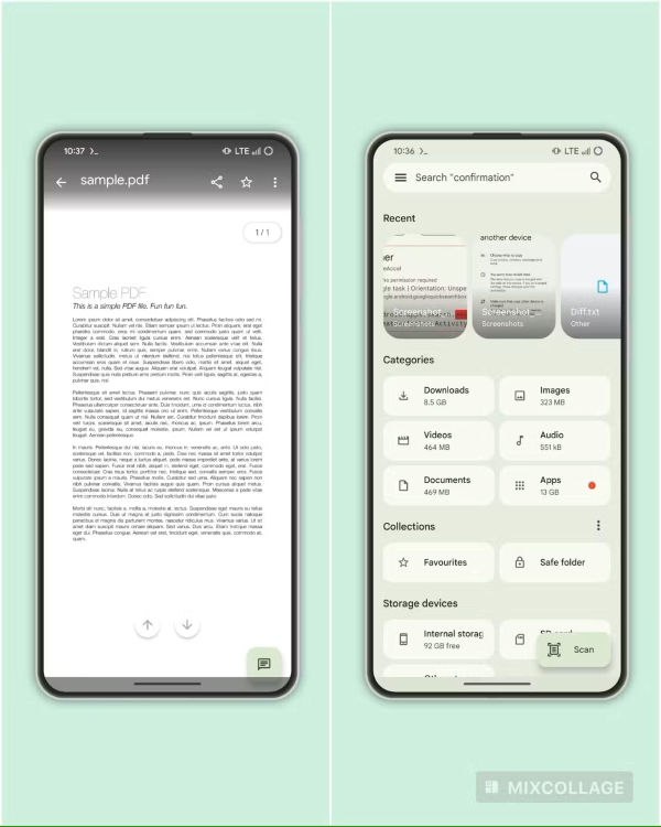 PDF reader preview image in Files By Google