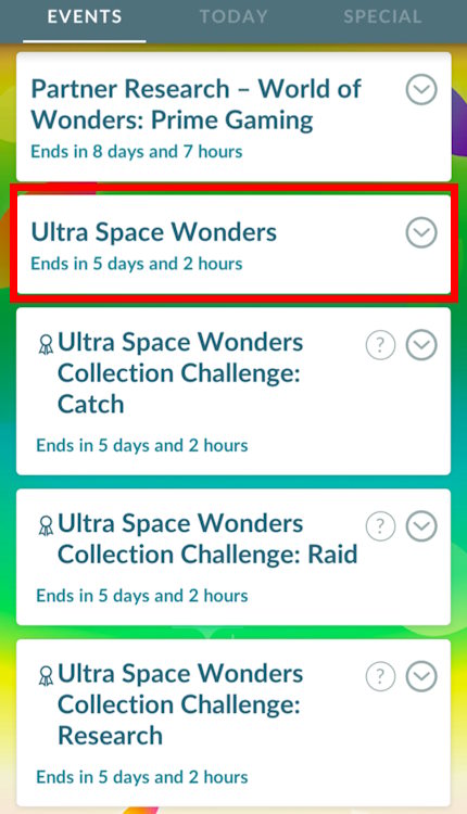 Pokemon GO Ultra Space Wonders part of a special tasks in-game