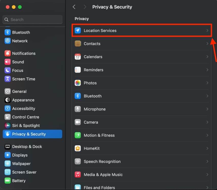 Privacy & Security in Mac Settings
