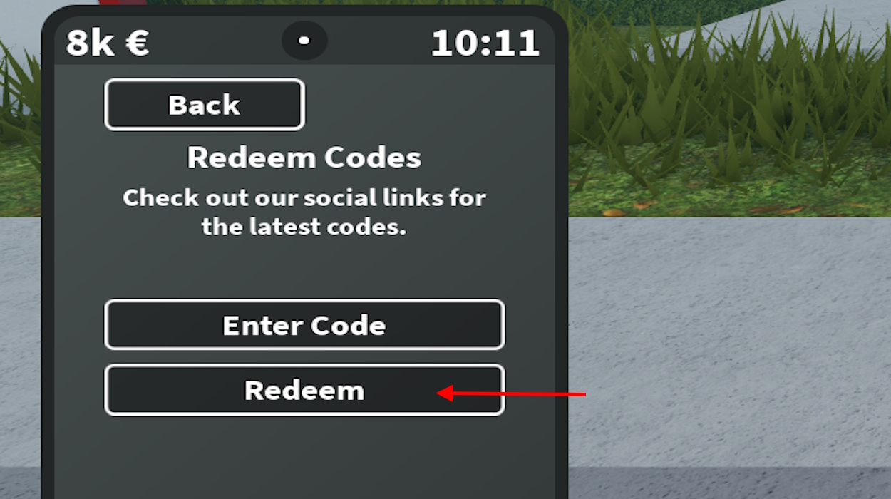 Redeem Code section in Emergency Hamburg