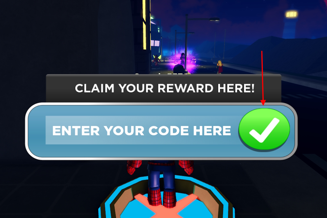 Redeem codes section in Heroes Online World