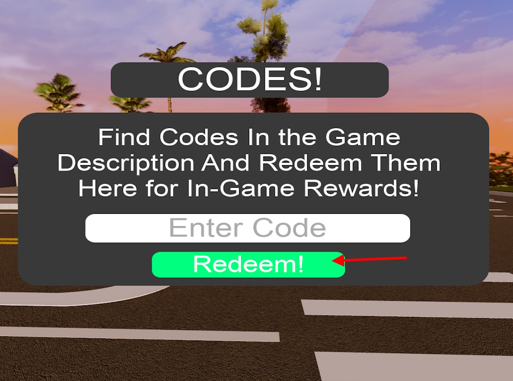 Redeem codes section in Jupiter Florida