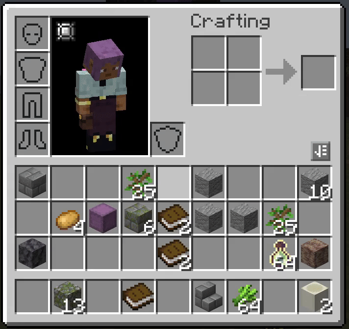 Right-clicking items with a shulker box to put them inside