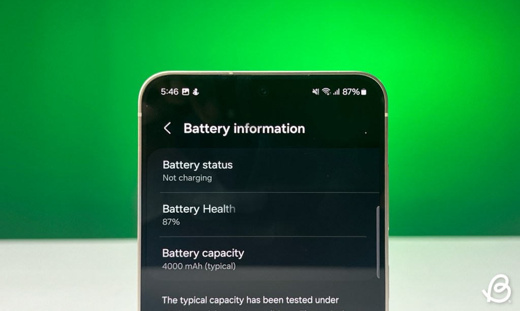 Battery health monitoring in One UI
