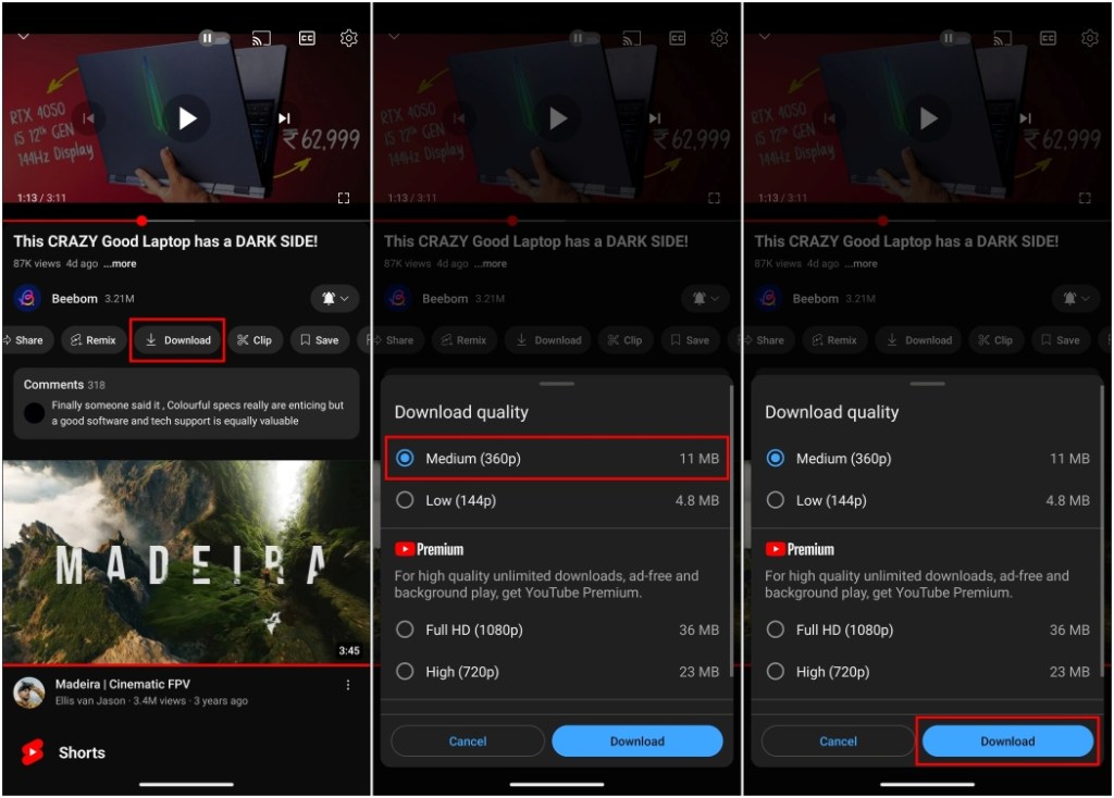 Save Videos Offline YouTube Premium