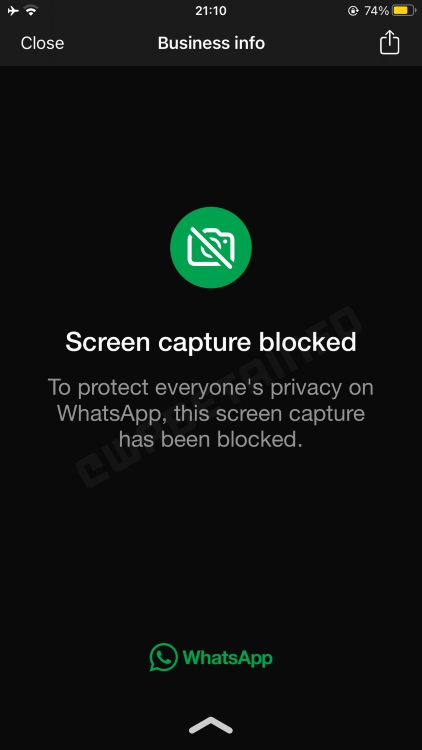 Screen Capture Blocked iOS