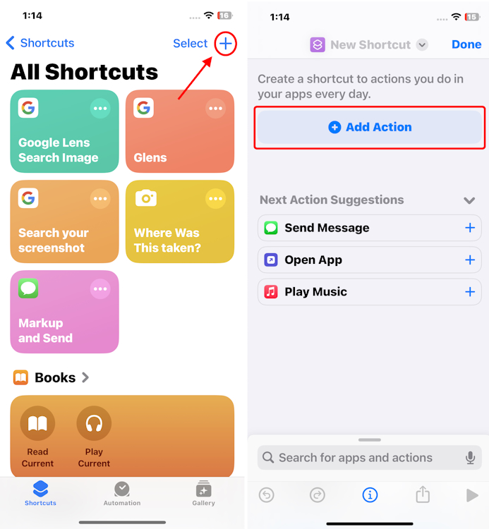 Setting up a Shortcut on iOS