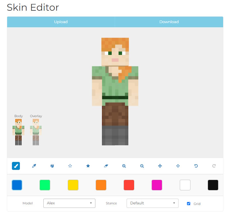 MinecraftSkins editor