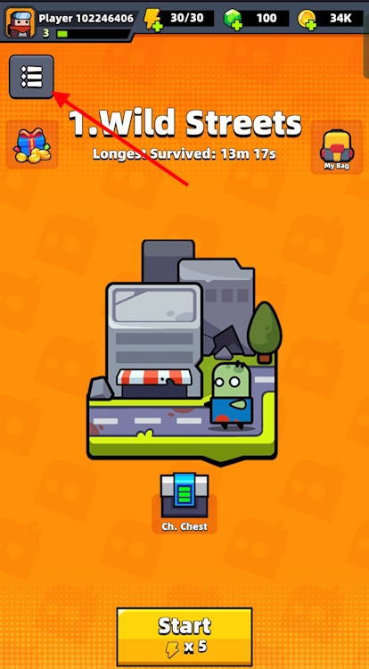 Survivor.io Menu