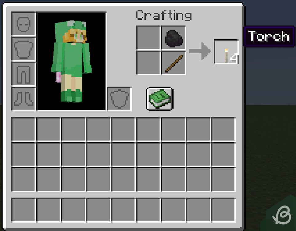 Crafting recipe for a torch