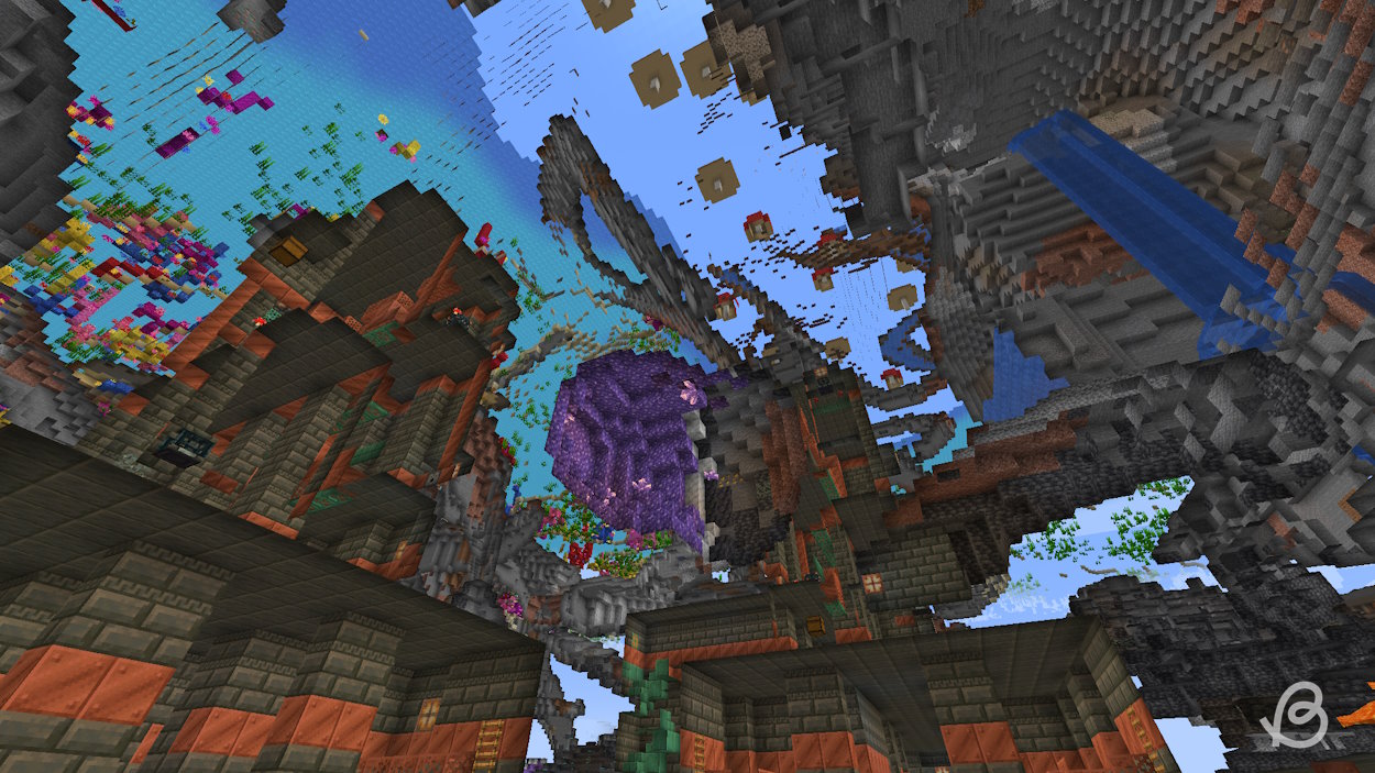 Chambres de première instance sous une île aux champignons dans Minecraft 1.21