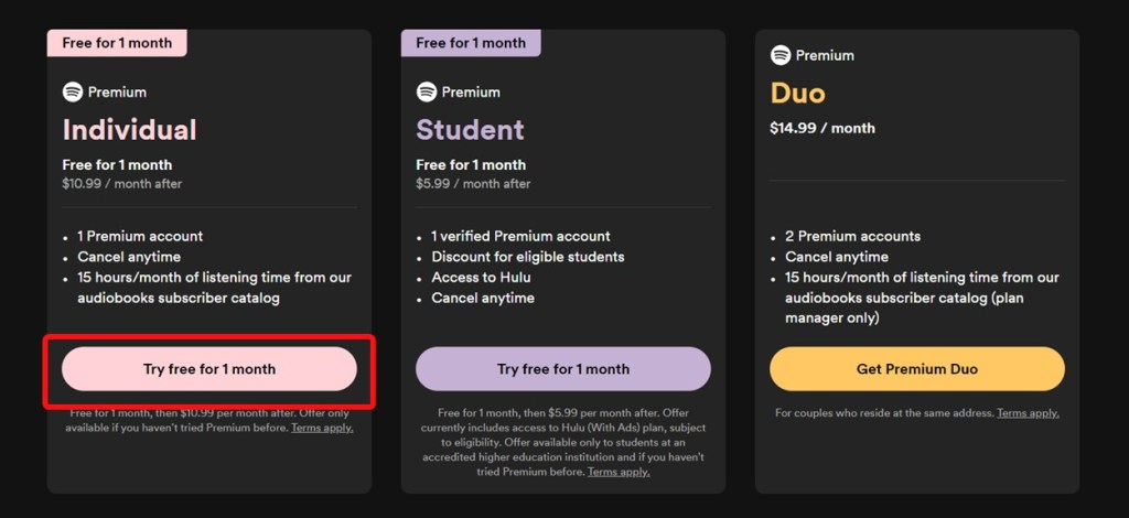 Try free for 1 month