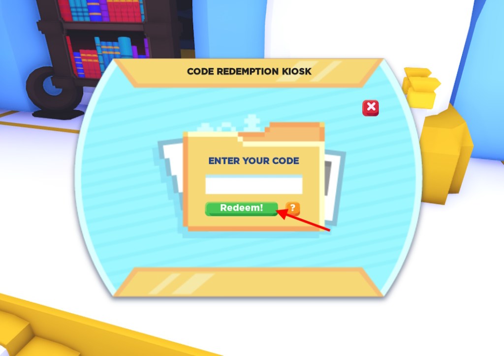 Type Code and Redeem it in Adopt Me