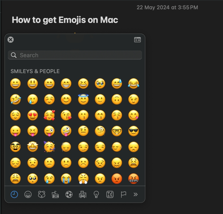 Use keyboard shortcut to get emojis and symbols