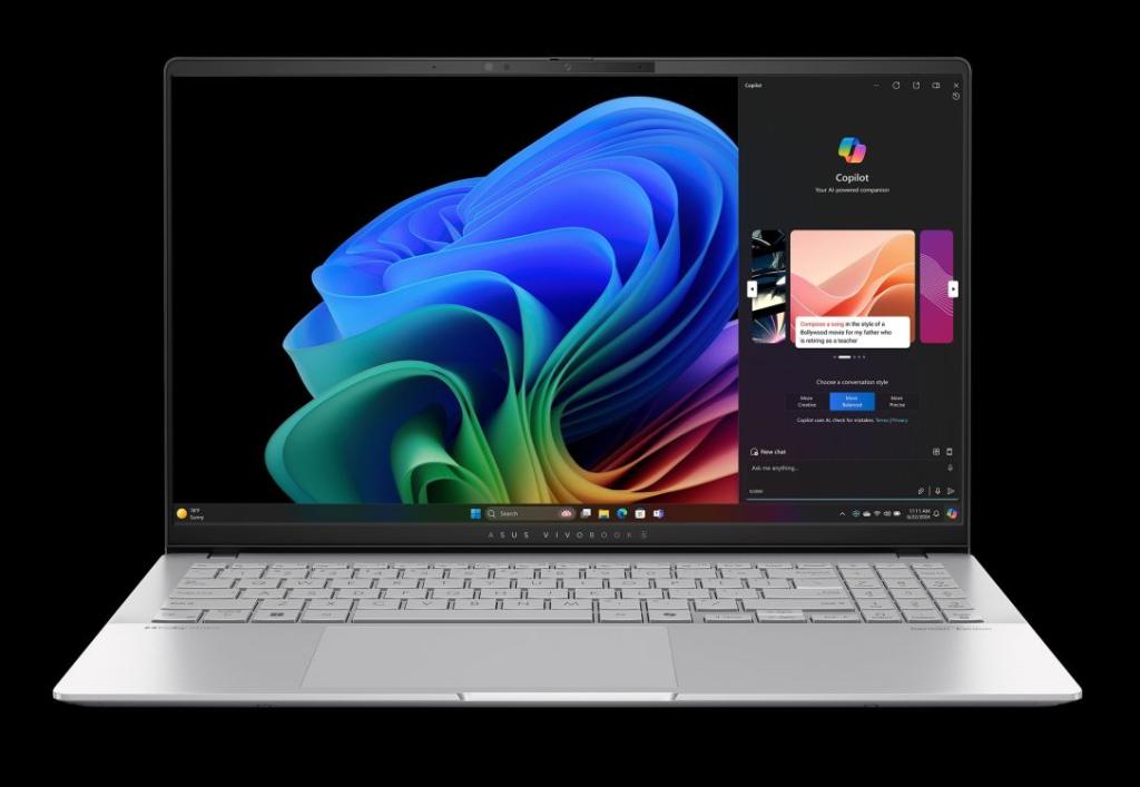 asus vivobook s 15  laptop with snapdragon x elite