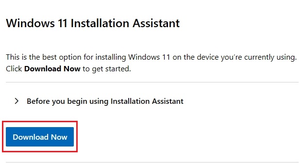 download windows 11 installation assistant 