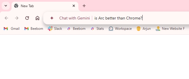 enter your prompt to ask gemini in chrome search bar