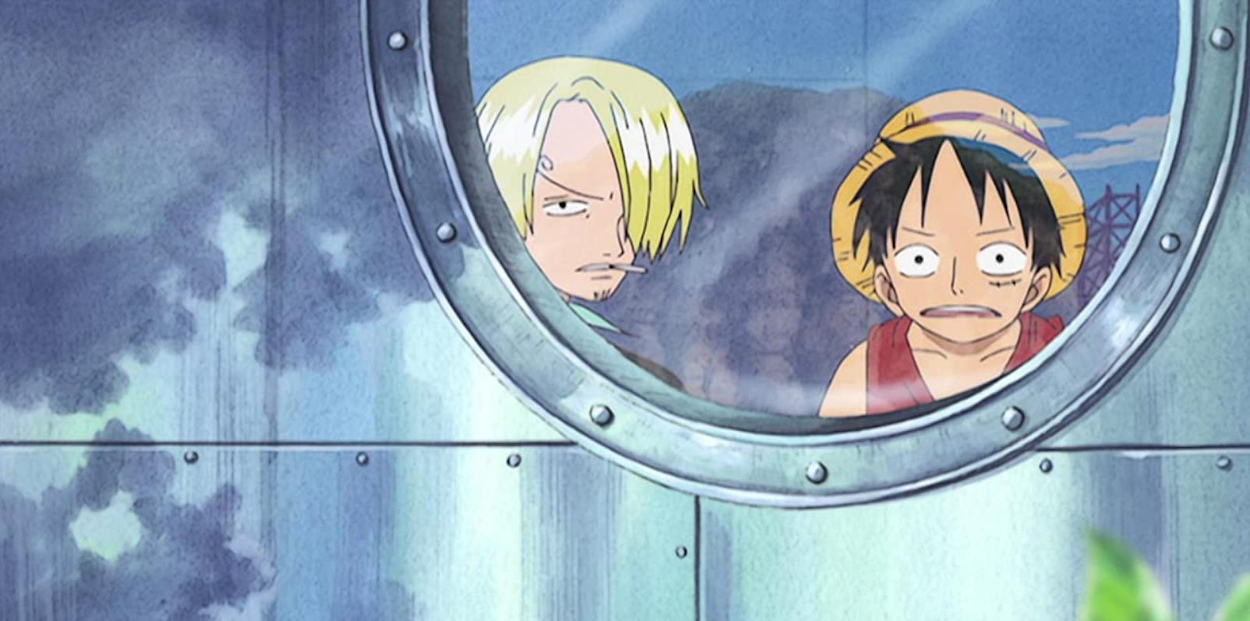 Luffy and Sanji inside the G-8 Marine Base