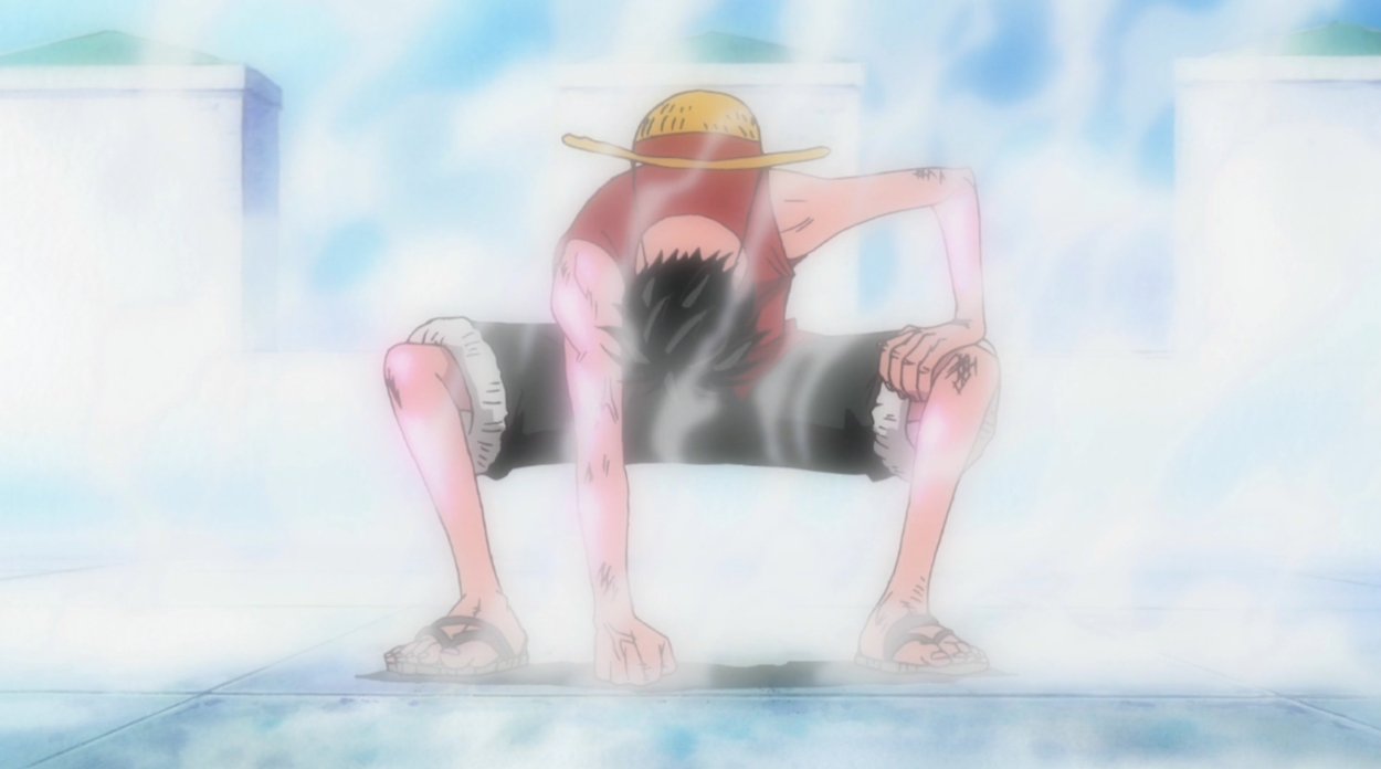 An image of Luffy's second gear from One Piece.