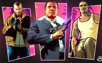 GTA games in order cover with characters