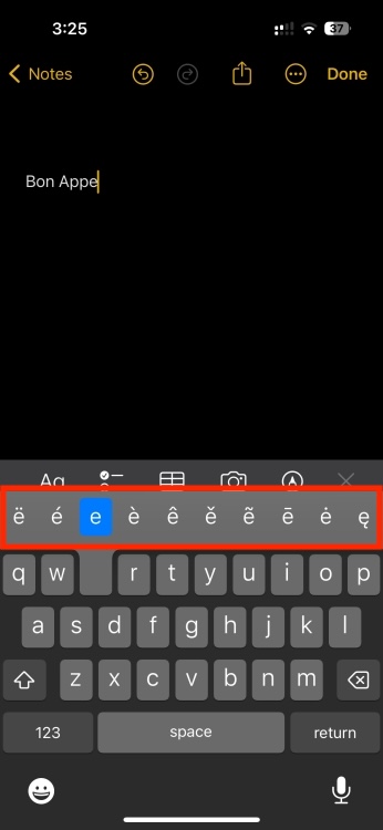 iOS Keyboard shortcut to access special characters
