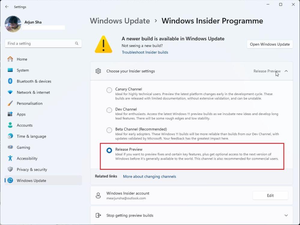 join release preview channel windows 11