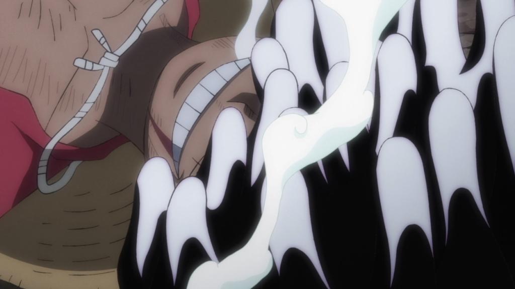 Luffy awakening his devil fruit in One Piece