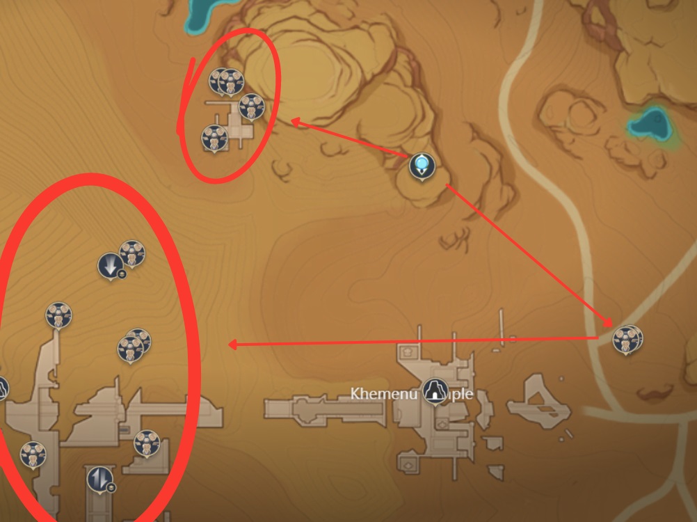 Khemenu Temple Primal Construct Farming Route