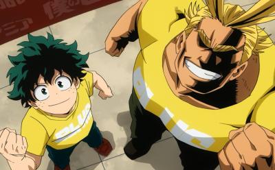 Deku and All Might in MHA