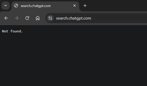 search dot chatgpt dot com showint not found error