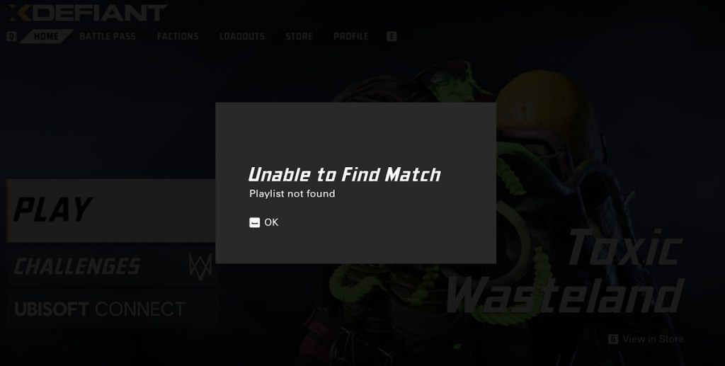 unable to find match in xdefiant