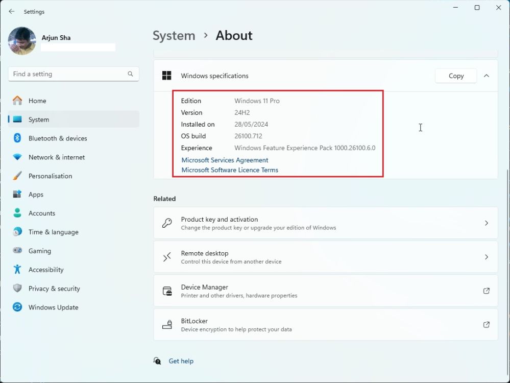 upgraded to windows 11 24h2 build