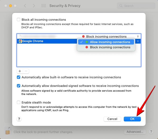 Allow app through Firewall Mac