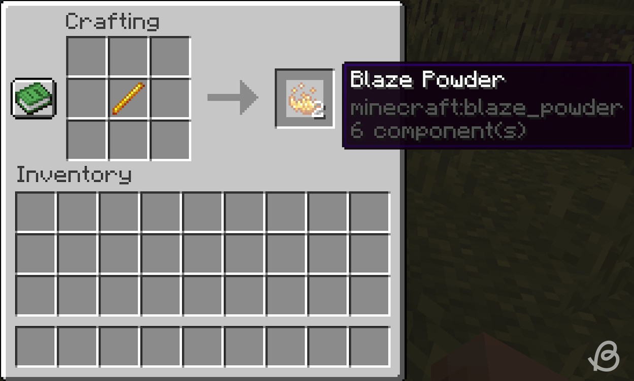 Blaze powder crafting recipe in Minecraft